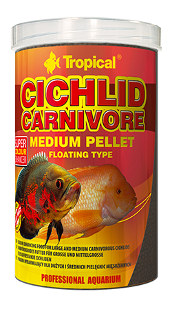 TROPICAL Cichlid Carnivore Medium Pellet 5L nourriture riche en protéines pour cichlidés Carnivore de moyenne et grande taille