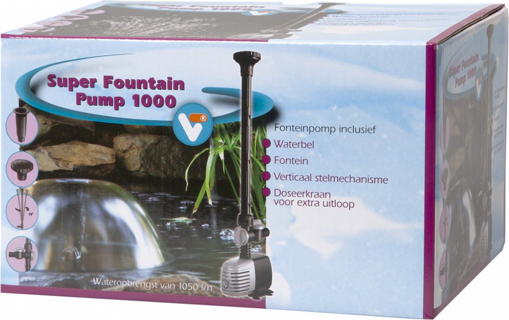 VT Super Fontain Pump 2000 pompe de bassin 1950 L/h avec jet pour fontaine