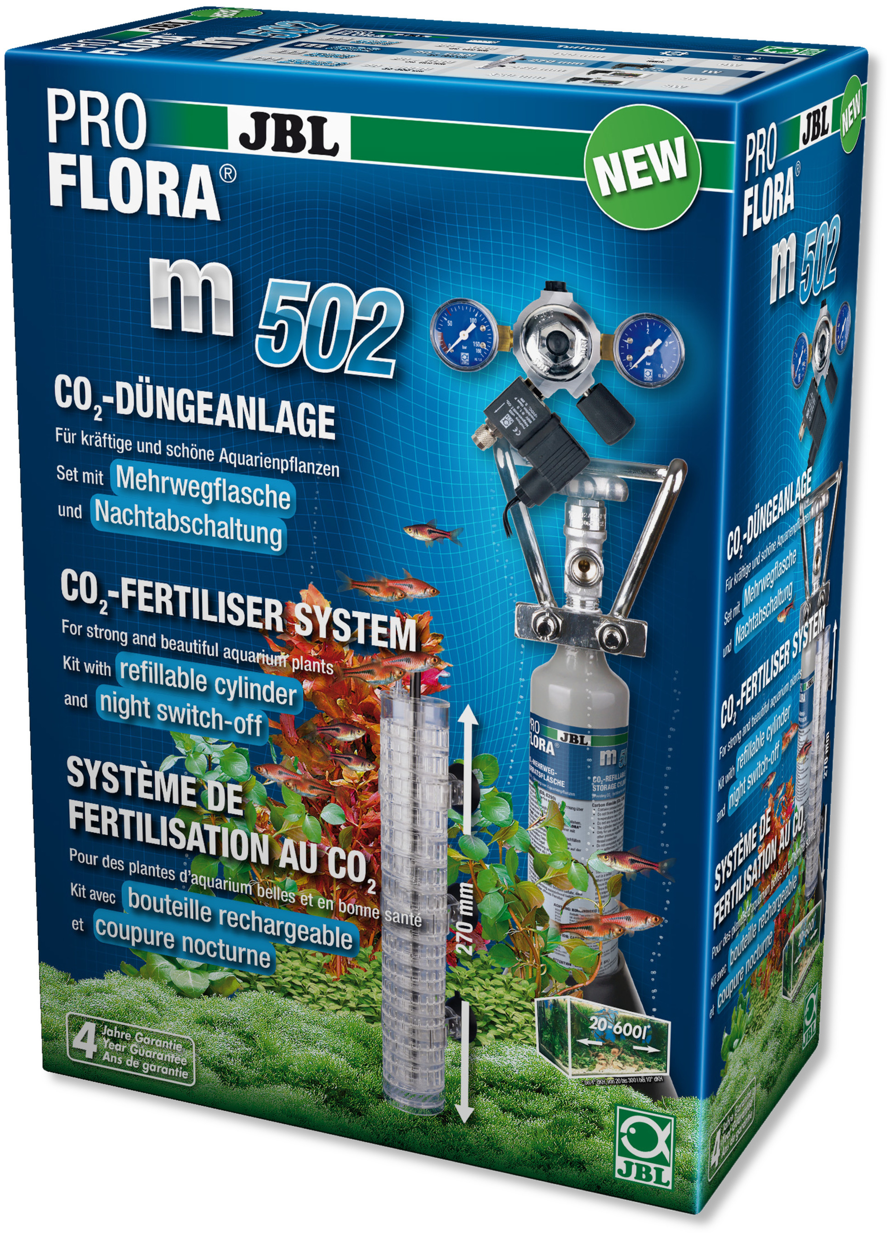 JBL ProFlora m502 kit CO2 avec bouteille rechargeable 500 gr. et