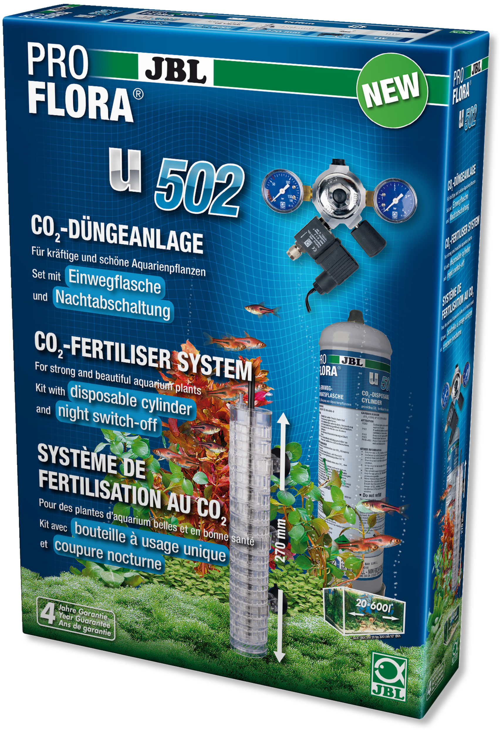 JBL ProFlora u502 kit CO2 avec bouteille jetable 500 gr. et