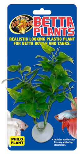 ZOOMED Betta Plant Philo 12 cm plante artificielle pour bocal à Betta et aquarium