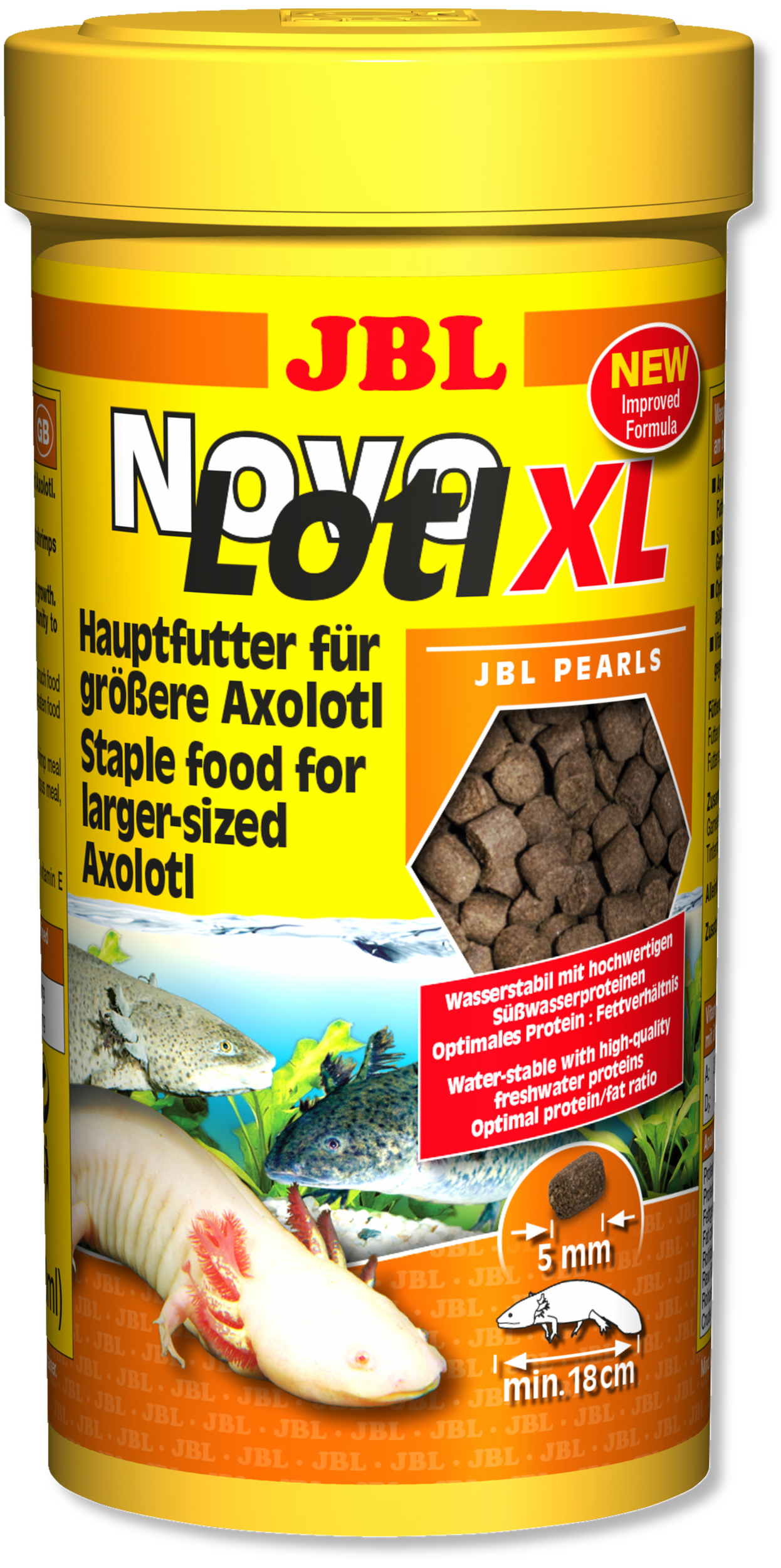 JBL NovoLotl XL 250ml perles alimentaires submersibles pour Axolotls de plus de 18 cm