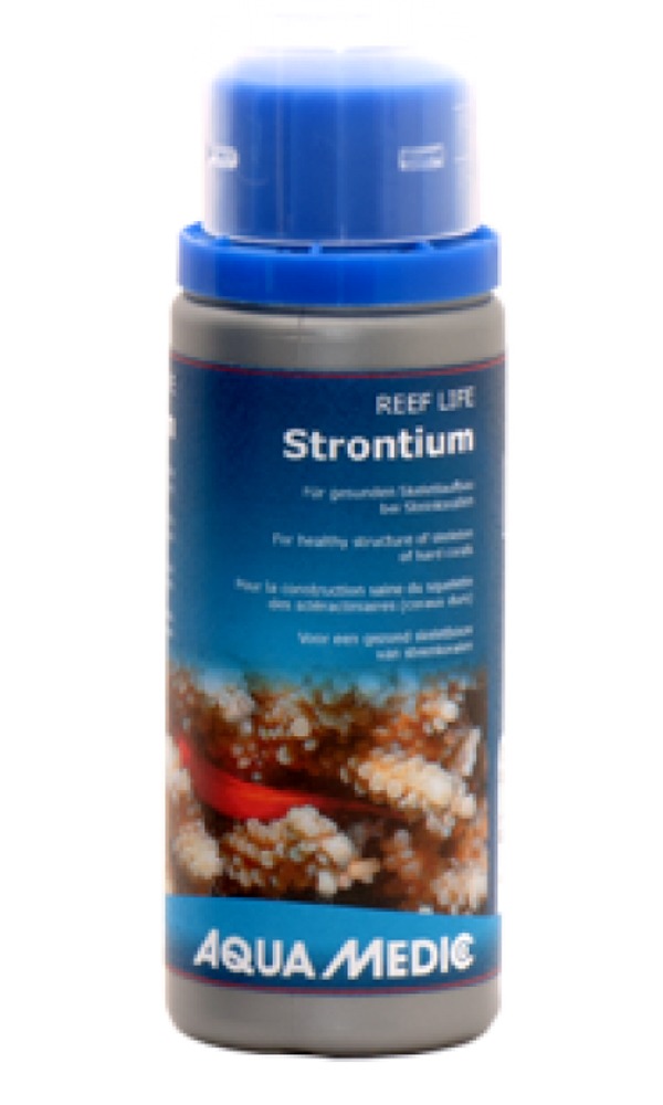 AQUA MEDIC REEF LIFE Strontium 100 ml pour la construction saine du squelette des coraux durs et coquillages
