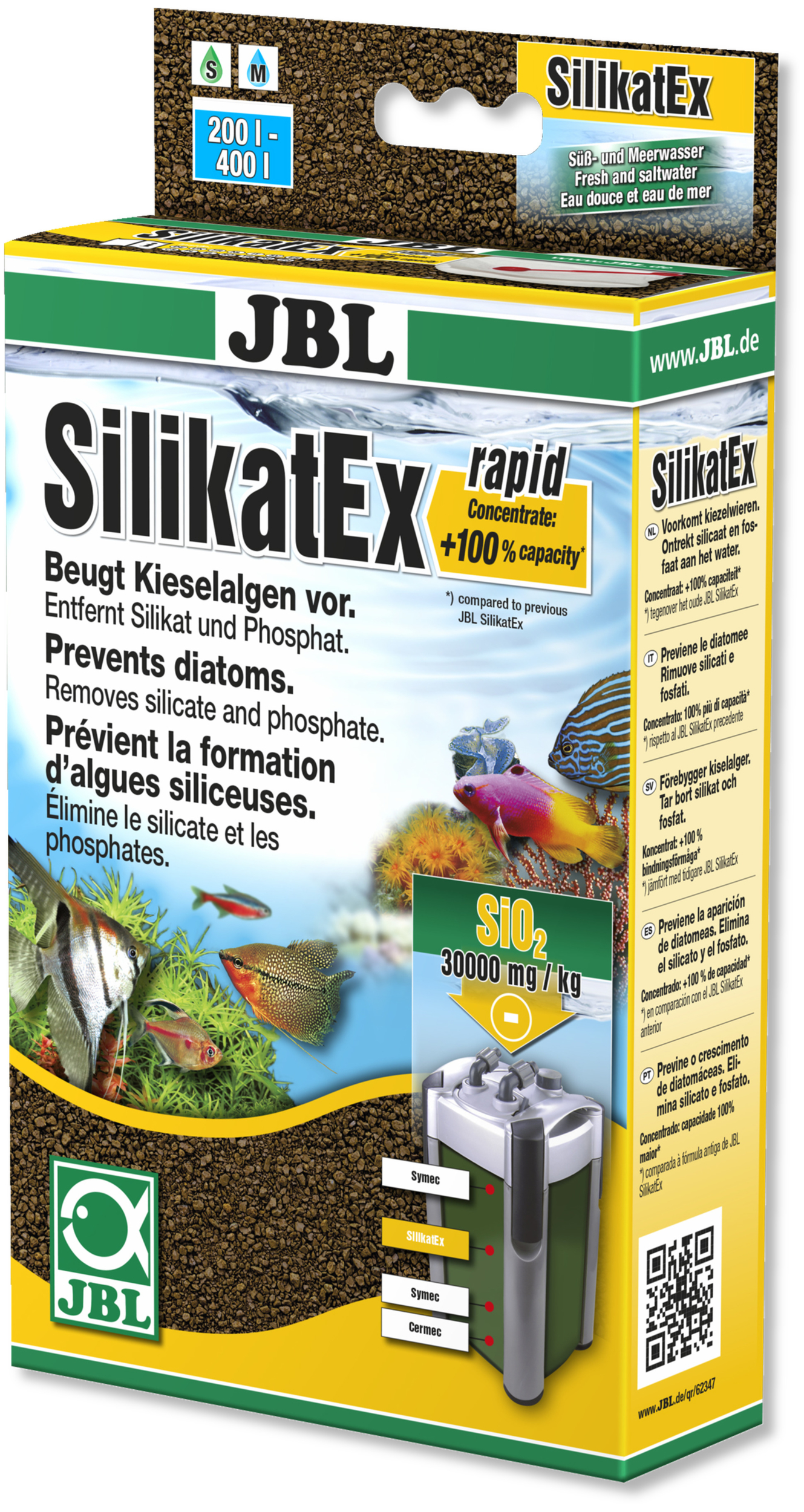 JBL SilikatEx Rapid 400 gr élimine les Silicates et Phosphates pour empêcher la prolifération des algues diatomées