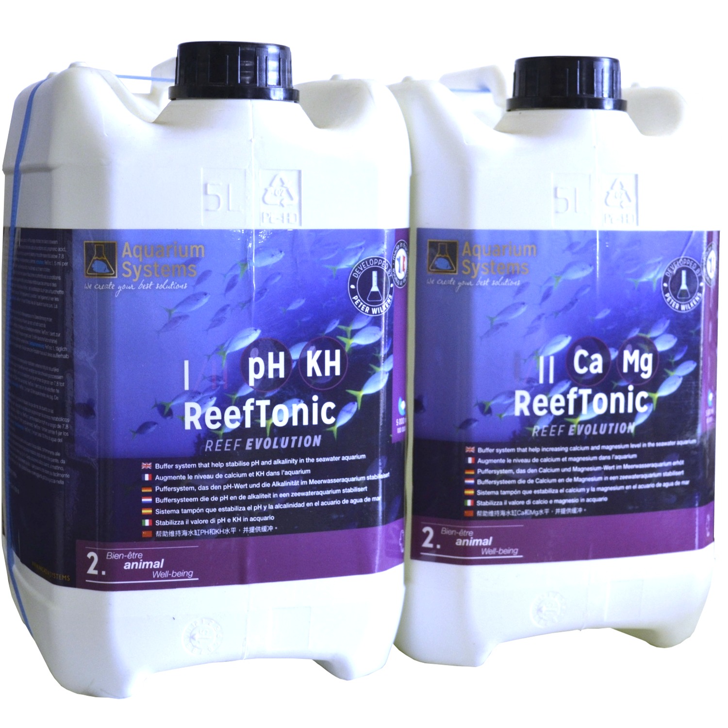 AQUARIUM SYSTEMS Reef Tonic 2 x 5 litres stabilise le pH, Kh et Ca
