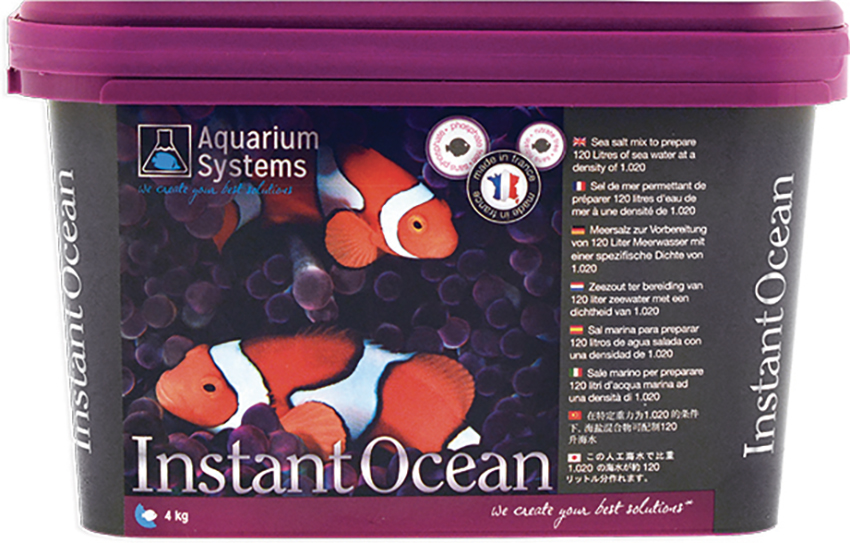 AQUARIUM SYSTEMS Instant Océan 4 kg sel pour aquarium marin sans ou avec peu de coraux. Donne 120L d\'eau de mer