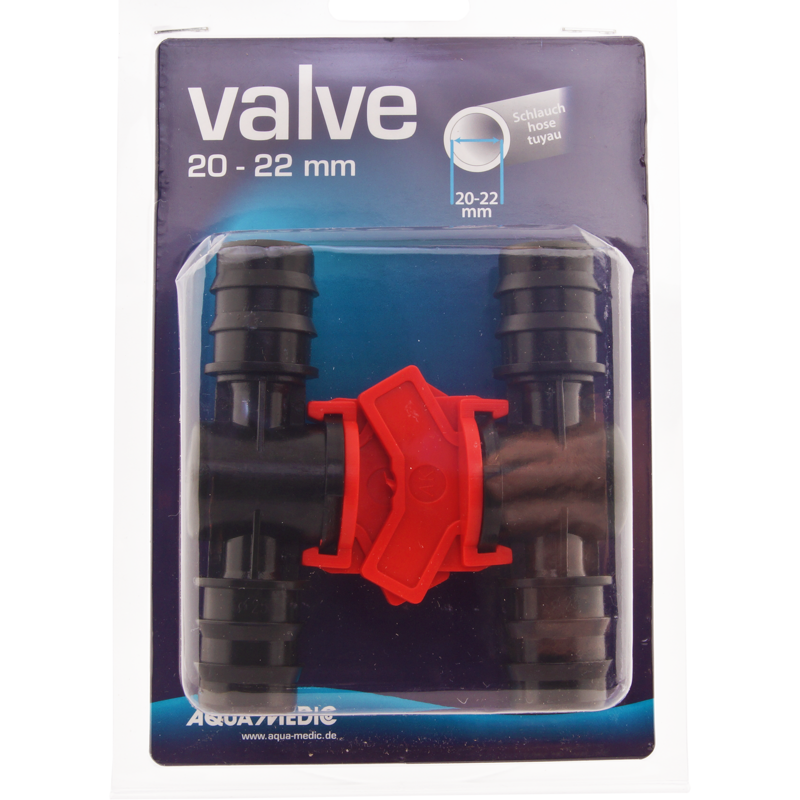 AQUA MEDIC Valve 20 - 22 mm lot de 2 robinets un quart de tour pour tuyau souple 19/27 mm