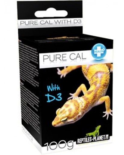 REPTILES PLANET Pure Cal avec D3 100 gr. complément alimentaire à base de calcium pour lézards, tortues et amphibiens