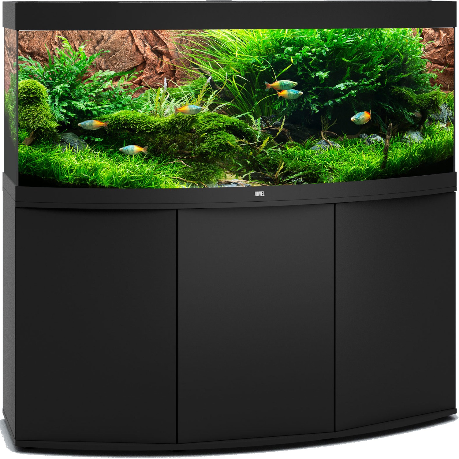 aquarium-juwel-vision-450-LED-tout-equipe-noir-avec-meuble