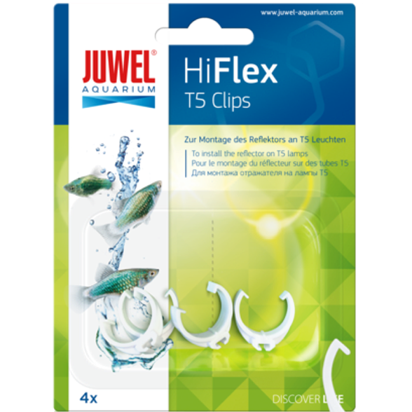 JUWEL Hiflex Lot de 4 clips de remplacement d. 16mm pour réflecteurs T5 Hiflex Réf Juwel 94035