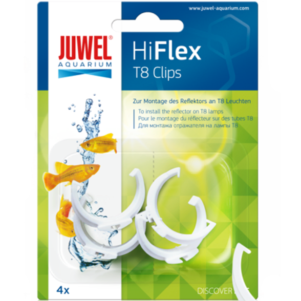 JUWEL Hiflex Lot de 4 clips de remplacement d. 26mm pour réflecteurs T8 Hiflex Réf Juwel 94040