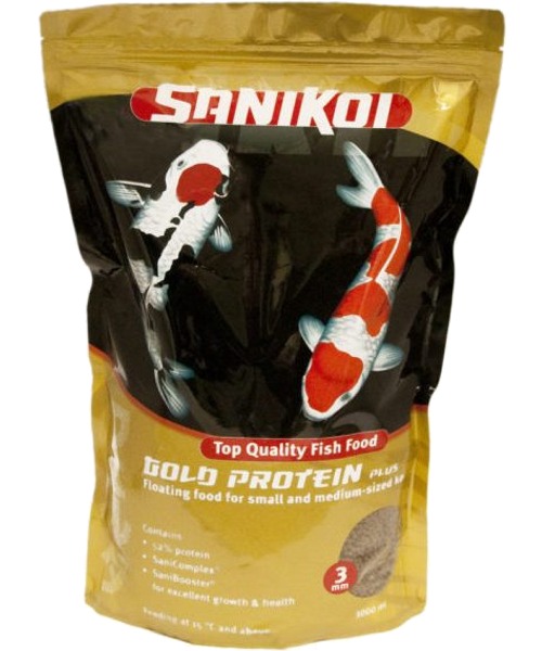 SANIKOI Gold Protein Plus 3L nourriture Premium en granulés flottants de 3 mm avec 52% de protéines pour Koïs petites et moyennes