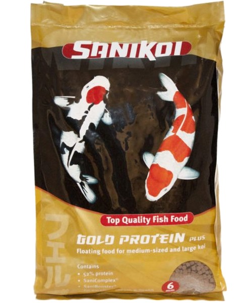 SANIKOI Gold Protein Plus 10L nourriture Premium en granulés flottants de 6 mm avec 52% de protéines pour Koïs moyennes et grandes