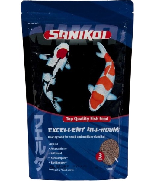 SANIKOI Excellent All Round 1L nourriture Premium en granulés flottants 3 mm pour carpes Koi de petites tailles