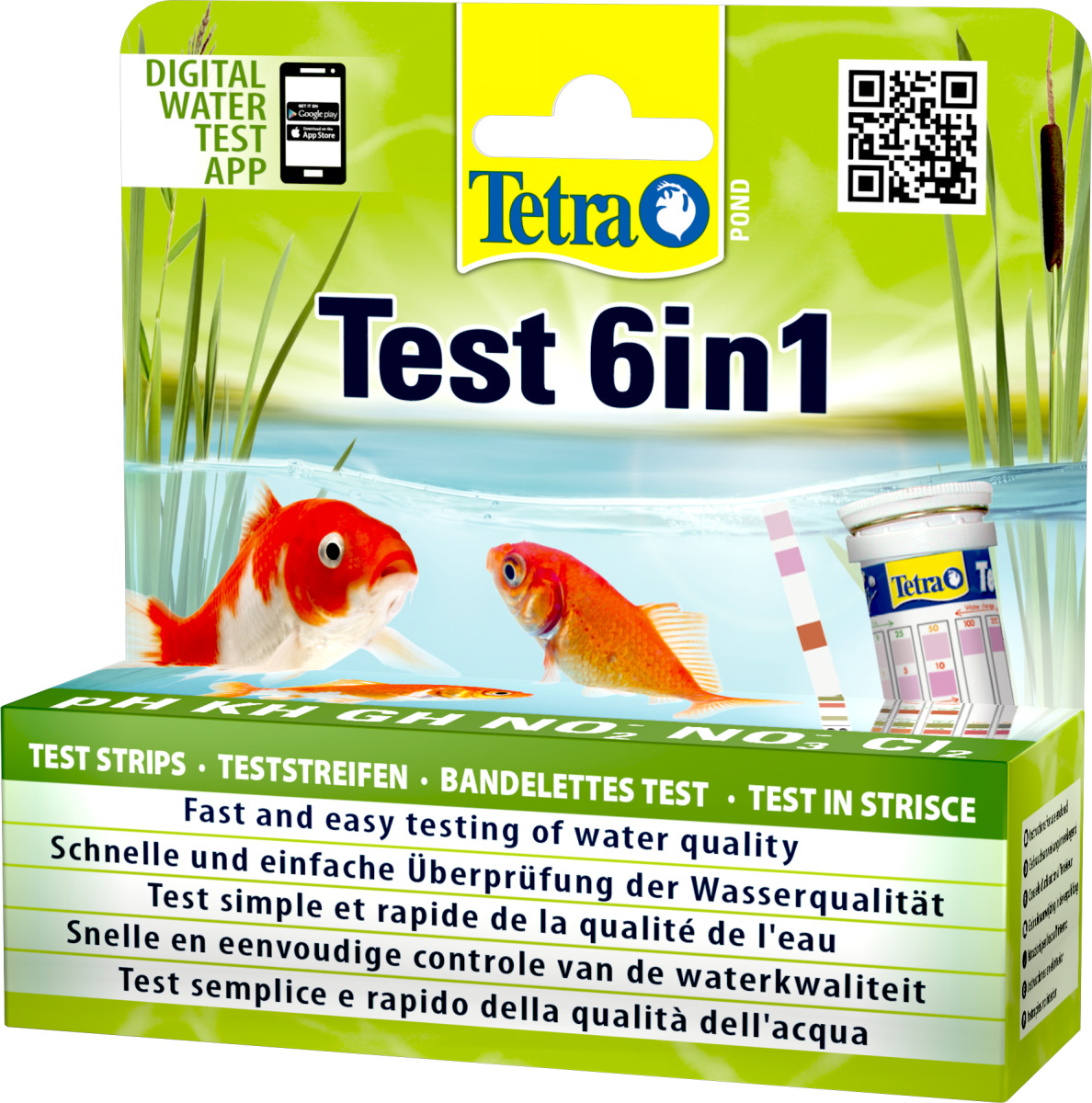 TETRA Pond QuickTest 6 en 1 kit de tests en bandelette pour l\'analyse simple et rapide de l\'eau de votre bassin
