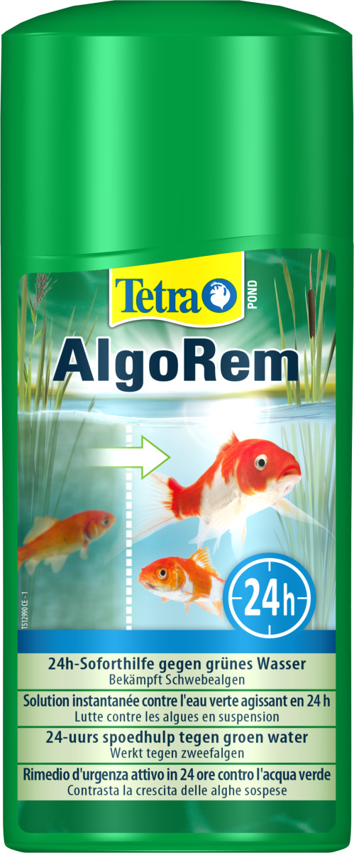 TETRA Pond AlgoRem 1L détruit les algues qui rendent l\'eau de votre bassin verte. Traite jusqu\'à 20000L