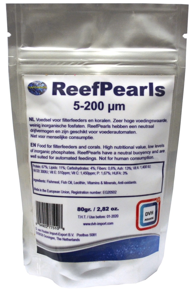 DVH ReefPearls 80 gr nourriture de 5 à 200 microns pour coraux et animaux filtreurs