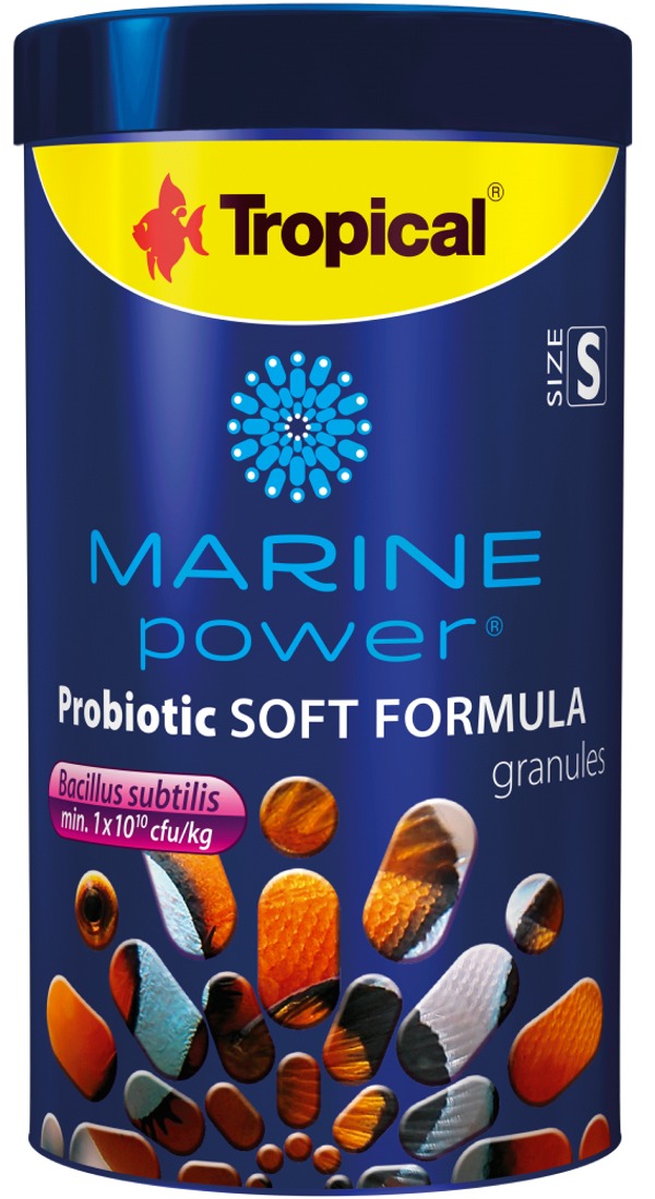 TROPICAL Marine Power Probiotic Soft Formula S 250 ml nourriture en fins granulés pour petits poissons marins