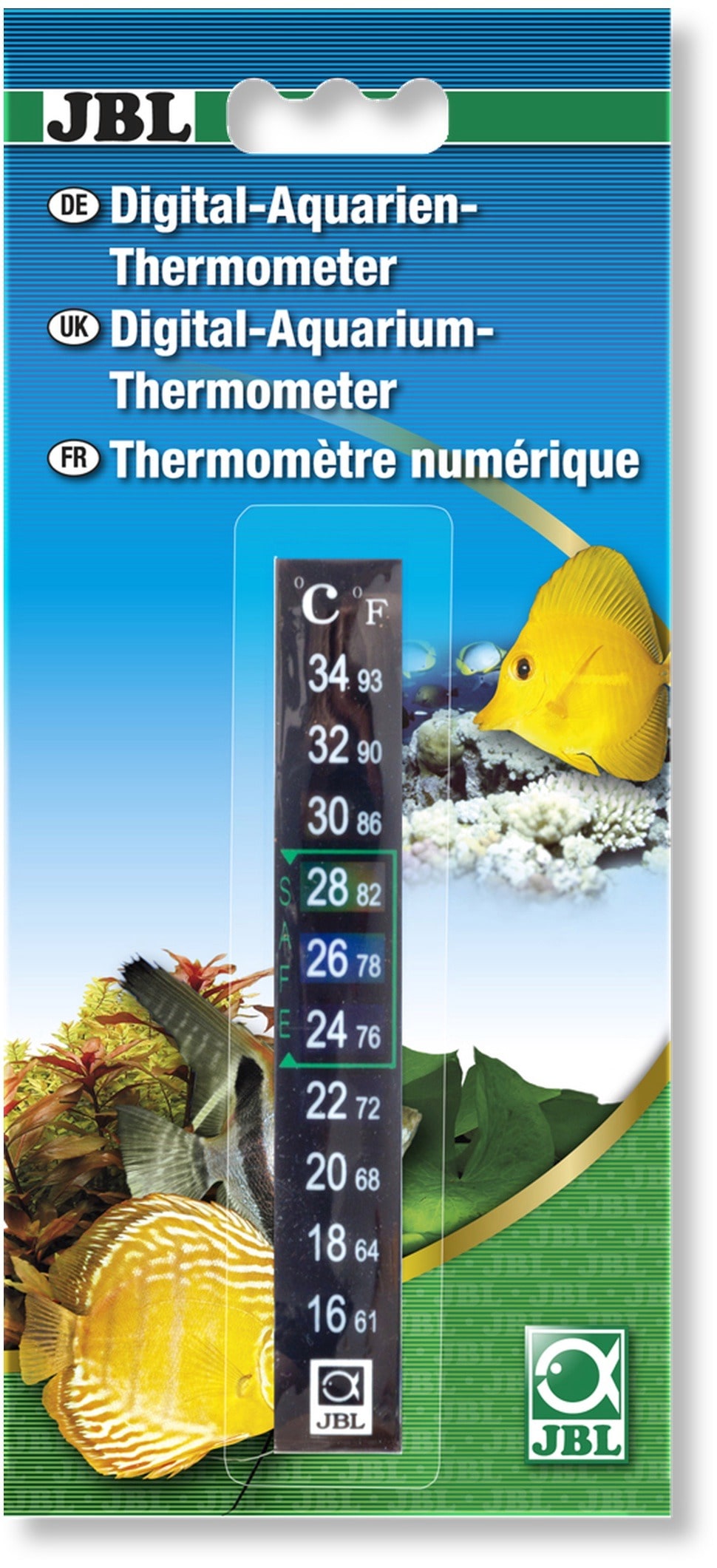 JBL Thermomètre digital adhésif de précision. Mesure de température allant de 20 à 34°C
