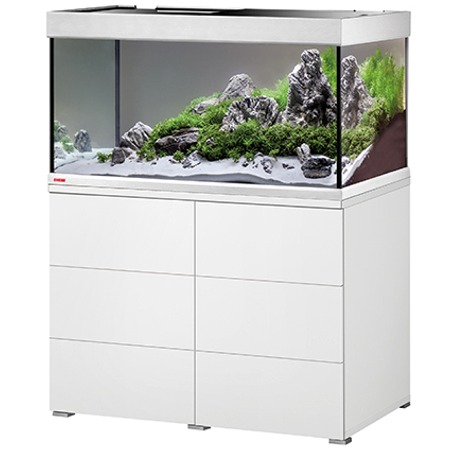 EHEIM Proxima 250 L classicLED Blanc Brillant aquarium 100 cm avec meuble et éclairage LEDs 2 x 17W