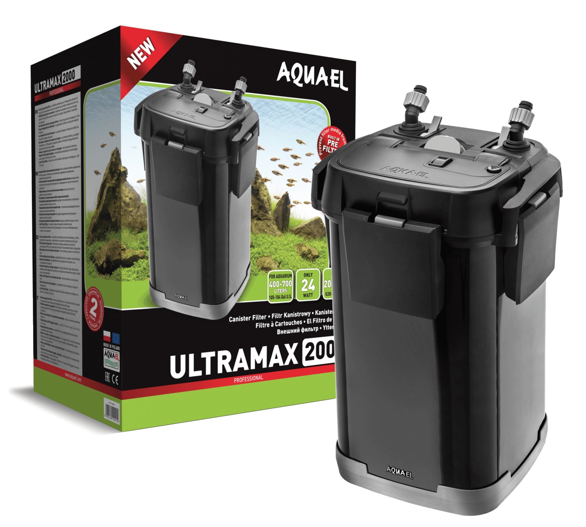 AQUAEL UltraMax 2000 filtre externe complet pour aquarium de 400 à 700L