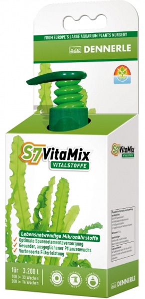 DENNERLE S7 VitaMix 100 ml revitalise l\'aquarium en apportant de nombreux minéraux et oligo-éléments. Traite jusqu\'à 3200 L