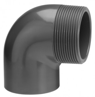 VDL Coude à 90° diamètre 50 mm avec filetage externe Mâle taille 11/4