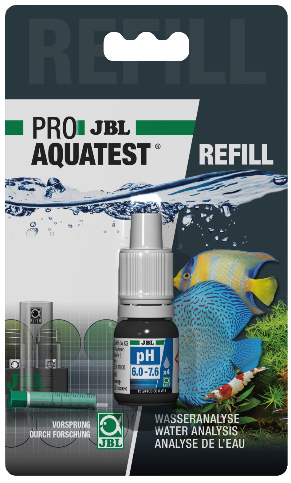 JBL Recharge ProAquaTest pH 6.0 à 7.6 pour nouveau et ancien kit de test