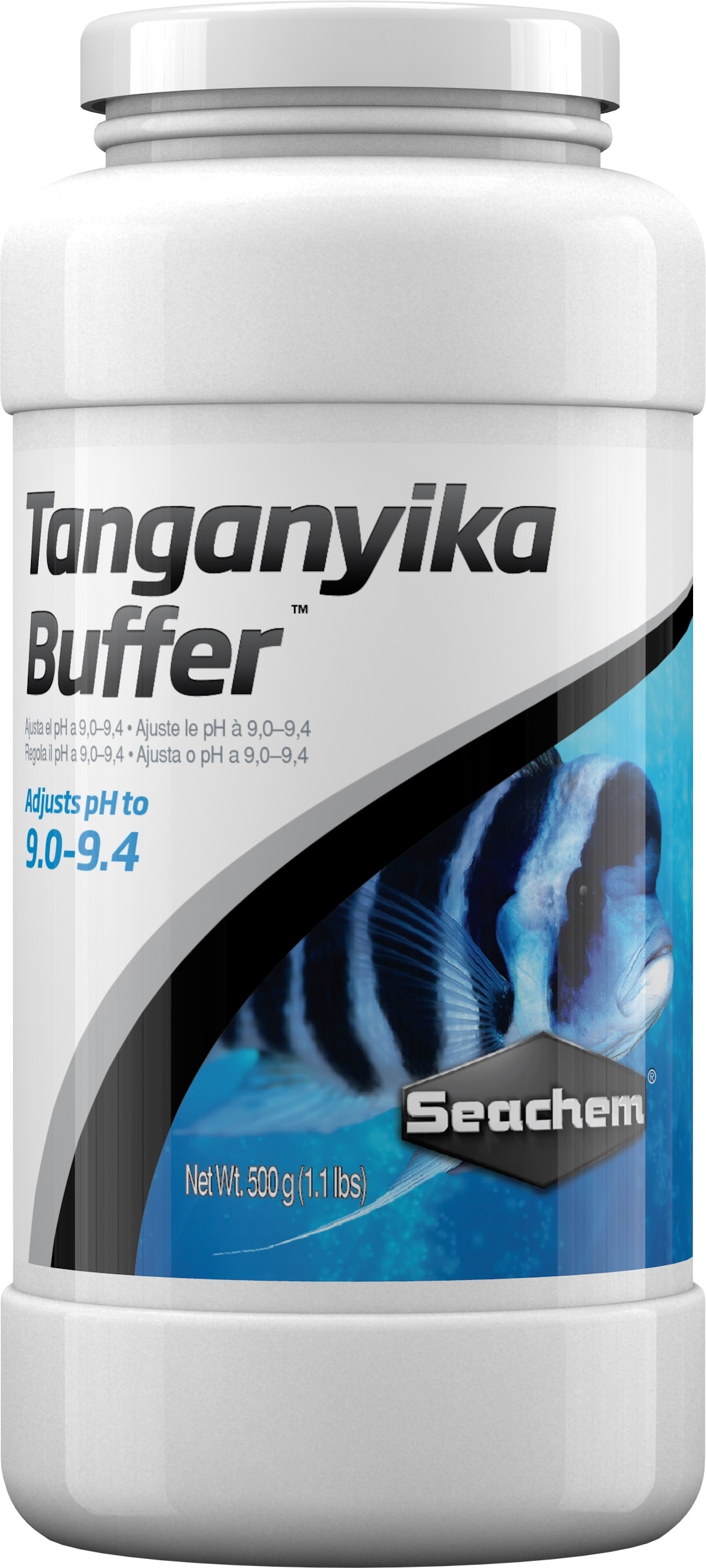 SEACHEM Tanganyika Buffer 500 gr stabilise le pH entre 9.0 et 9.4 dans les aquariums avec cichlidés du lac Tanganyika