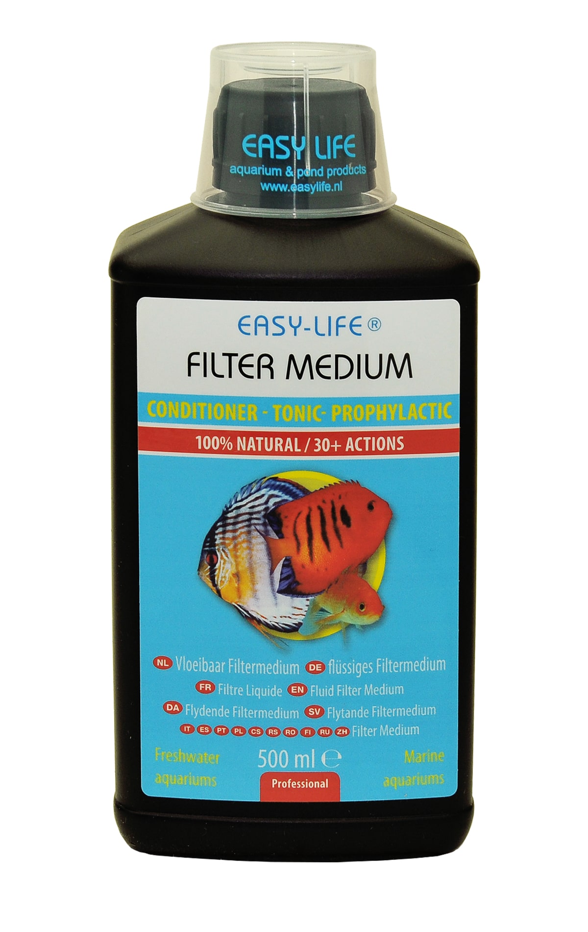EASY-LIFE Filtre Medium 500ml conditionneur naturel multi-application pour aquariums jusqu\'à 1500 litres
