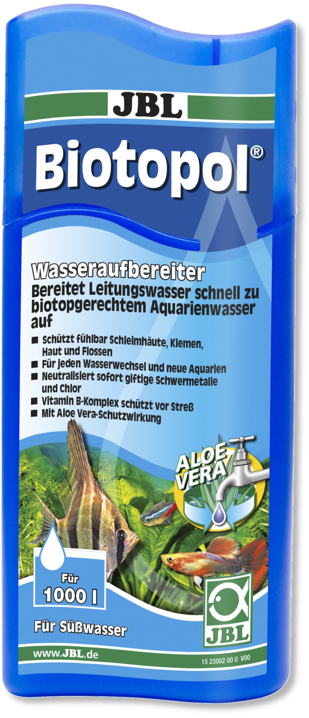 JBL Biotopol 250 ml conditionne l\'eau de votre aquarium d\'eau douce