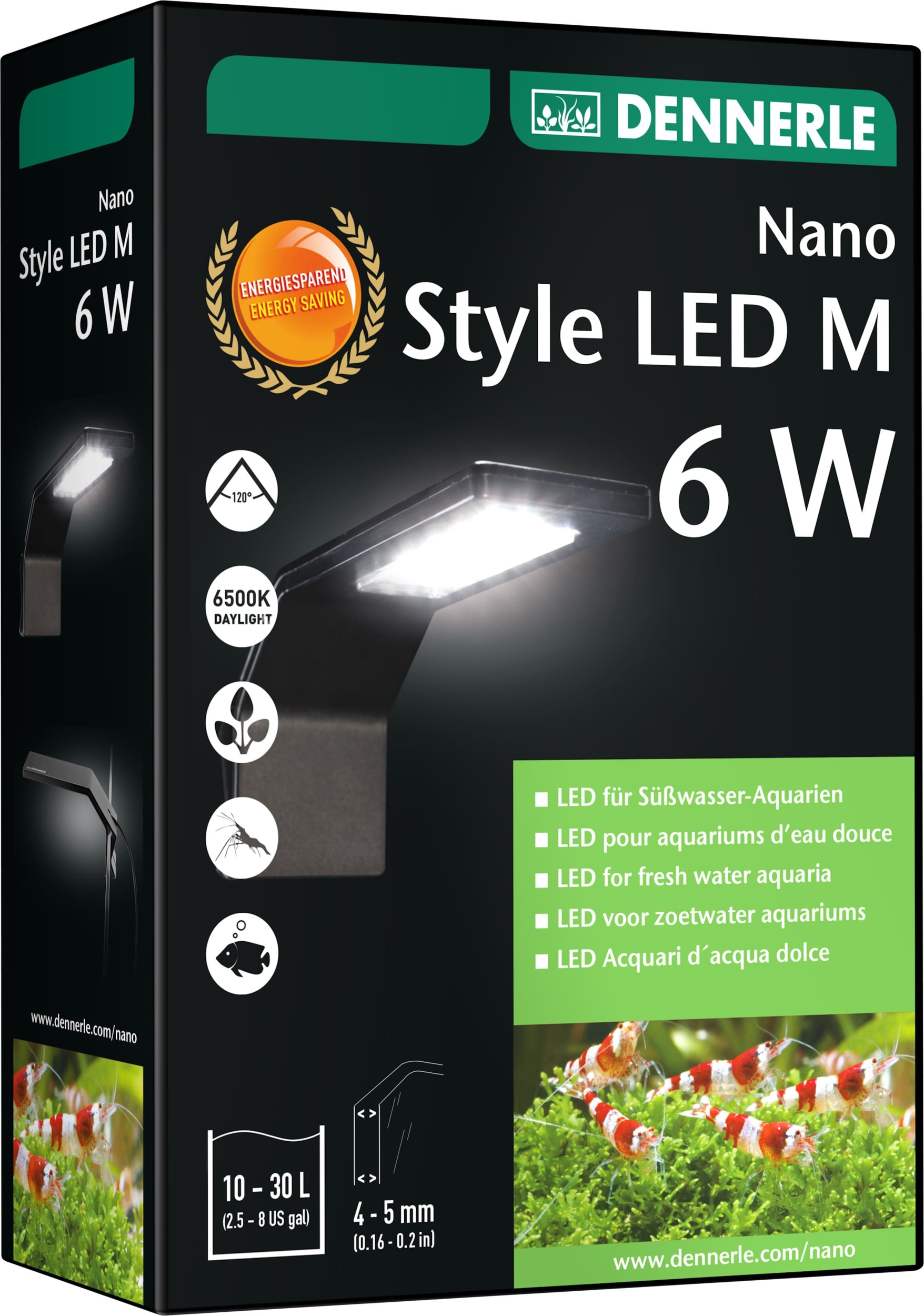 DENNERLE Nano Style LED M 6W éclairage 500 Lumens pour nano-aquarium de 10 à 30L