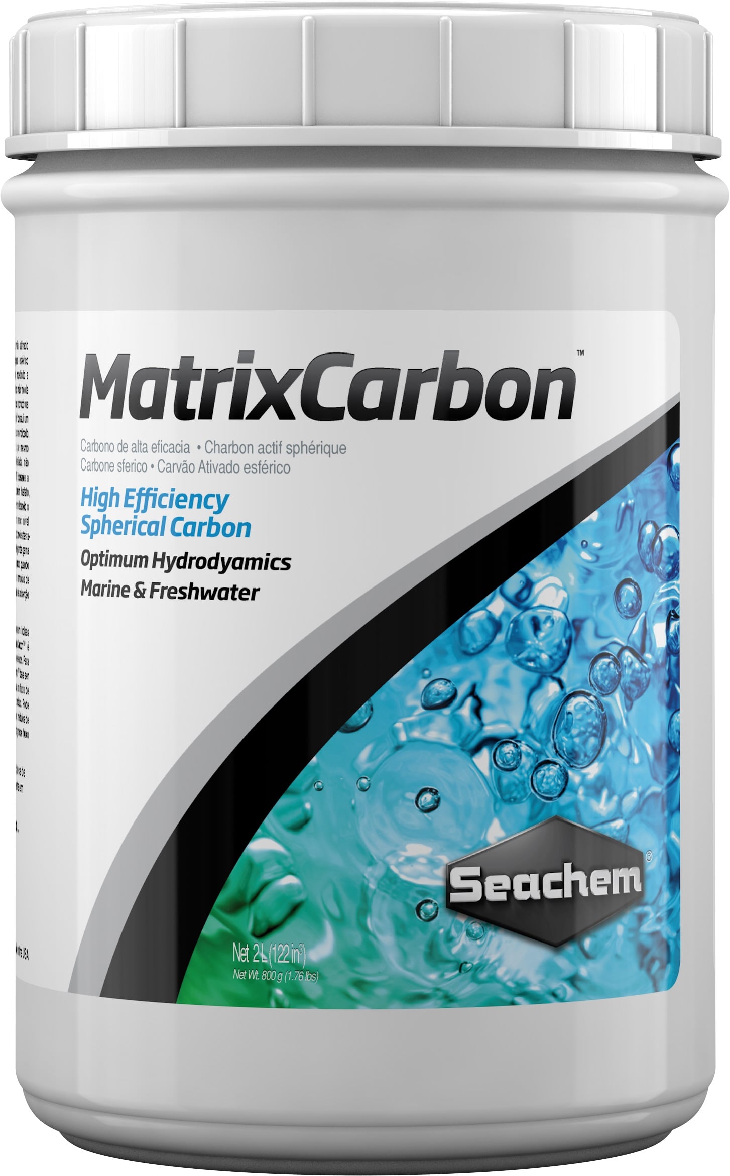 SEACHEM MatrixCarbon 2 L charbon actif sous forme de billes pour l\'élimination des substances toxiques en aquarium