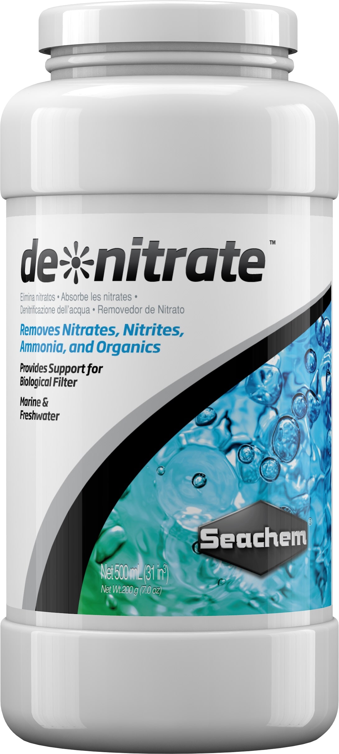 SEACHEM DeNitrate 500 ml matériau de filtration pour l\'élimination des nitrates en eau douce et en eau de mer