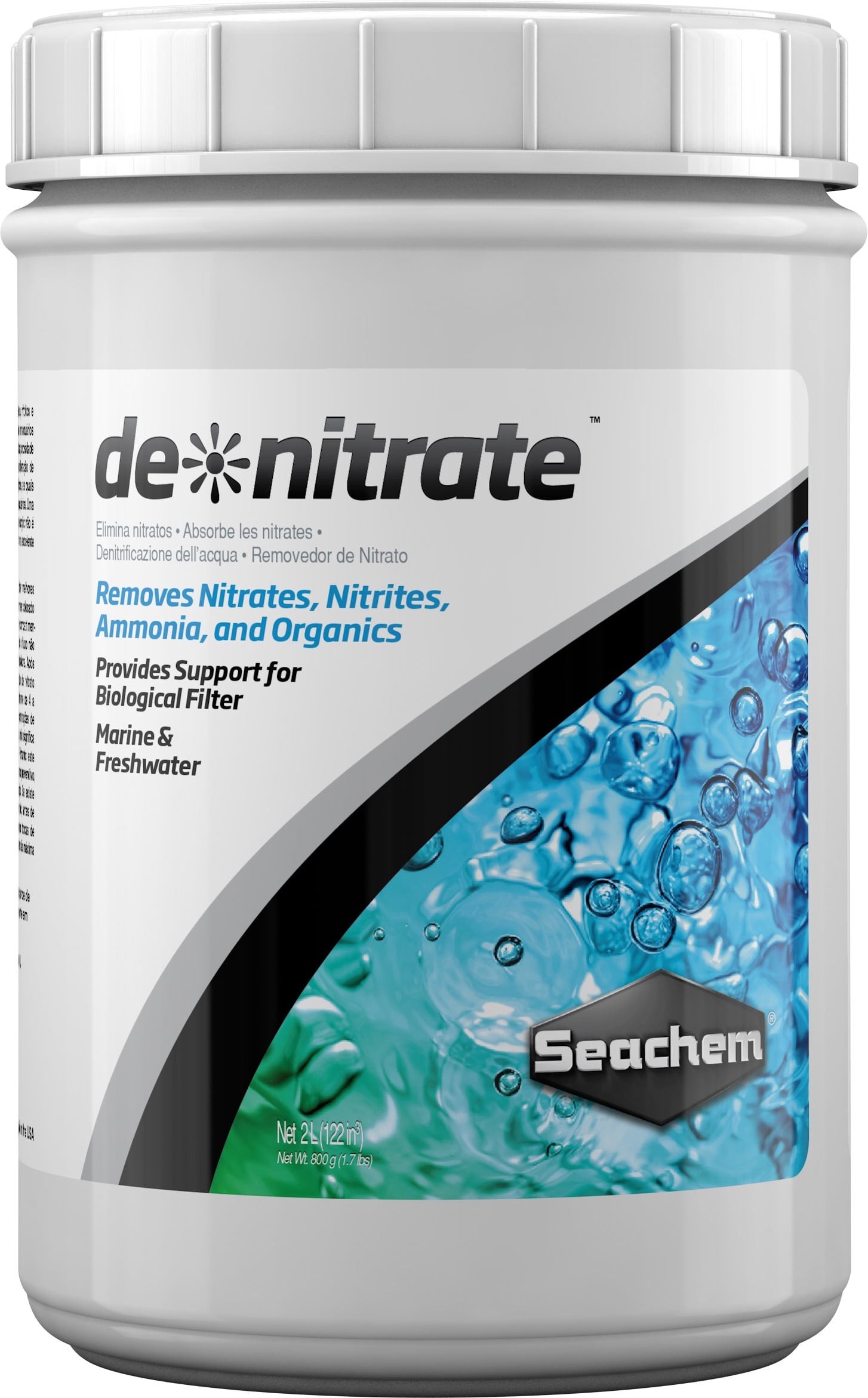 SEACHEM DeNitrate 2 L matériau de filtration pour l\'élimination des nitrates en eau douce et en eau de mer