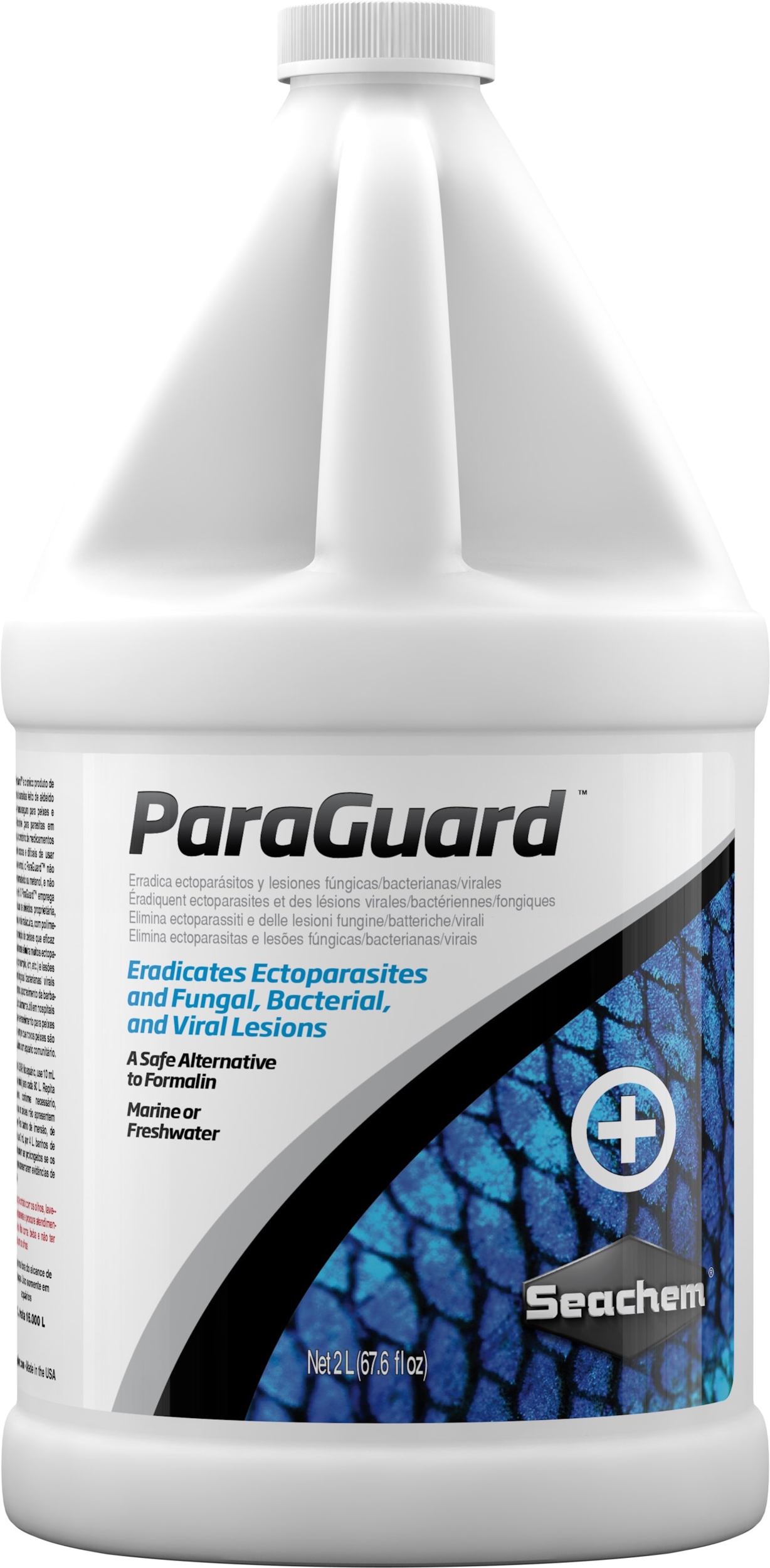 SEACHEM ParaGuard 2 L traitement contre les ectoparasites et lésions fongiques, bactériennes ou virales