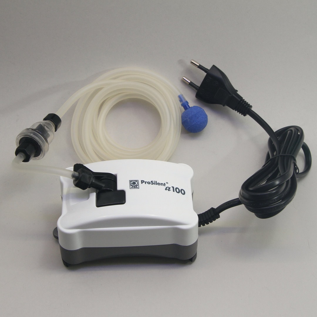 JBL ProSilent a100 White pompe à air silencieuse de 100L/h avec accessoires pour  aquarium de 40 à 150L - Aération/Pompes à air -  -  Aquariophilie
