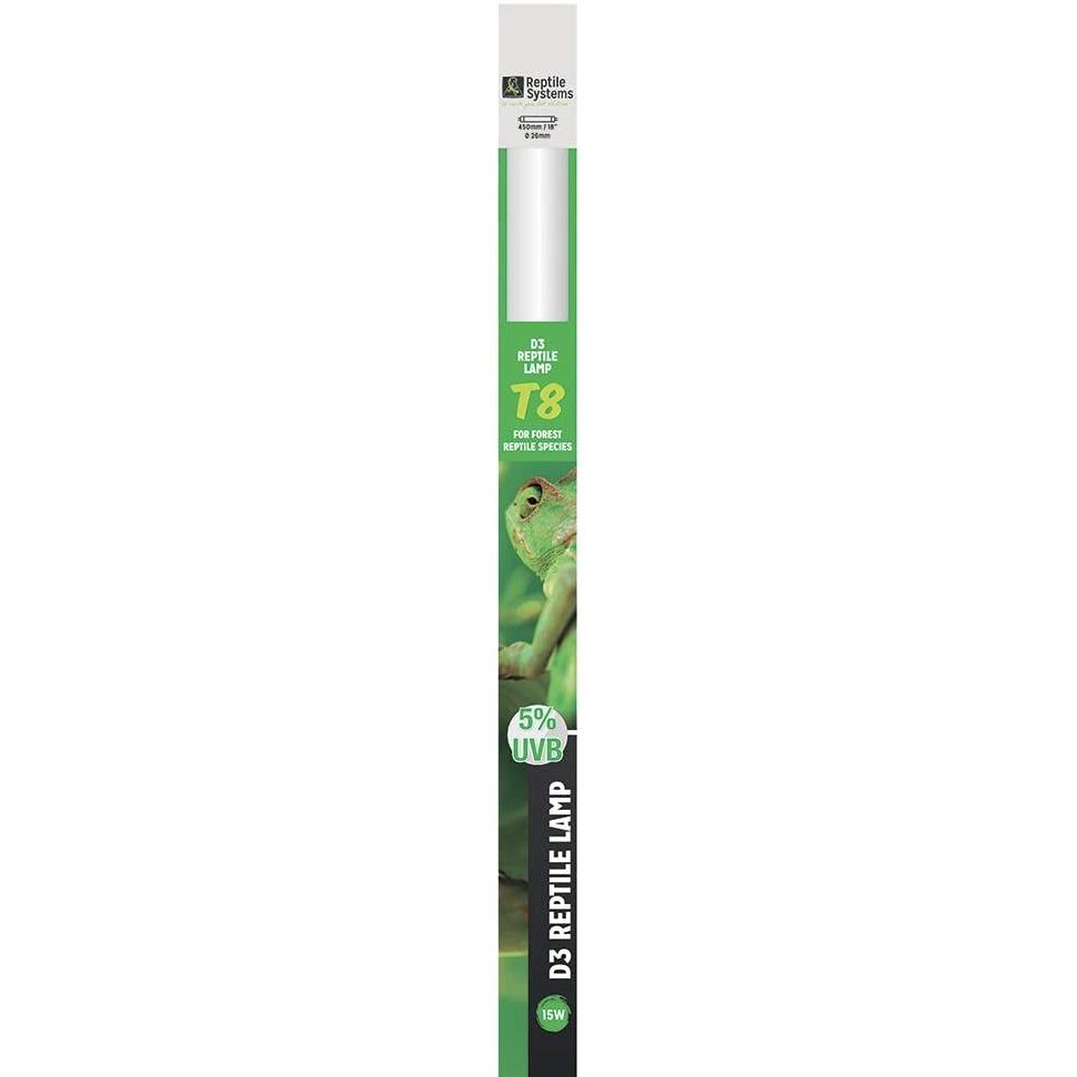 REPTILE SYSTEMS D3 Specialist UVB 5% tube T8 15W 45 cm pour espèces tropicales et sub-tropicales