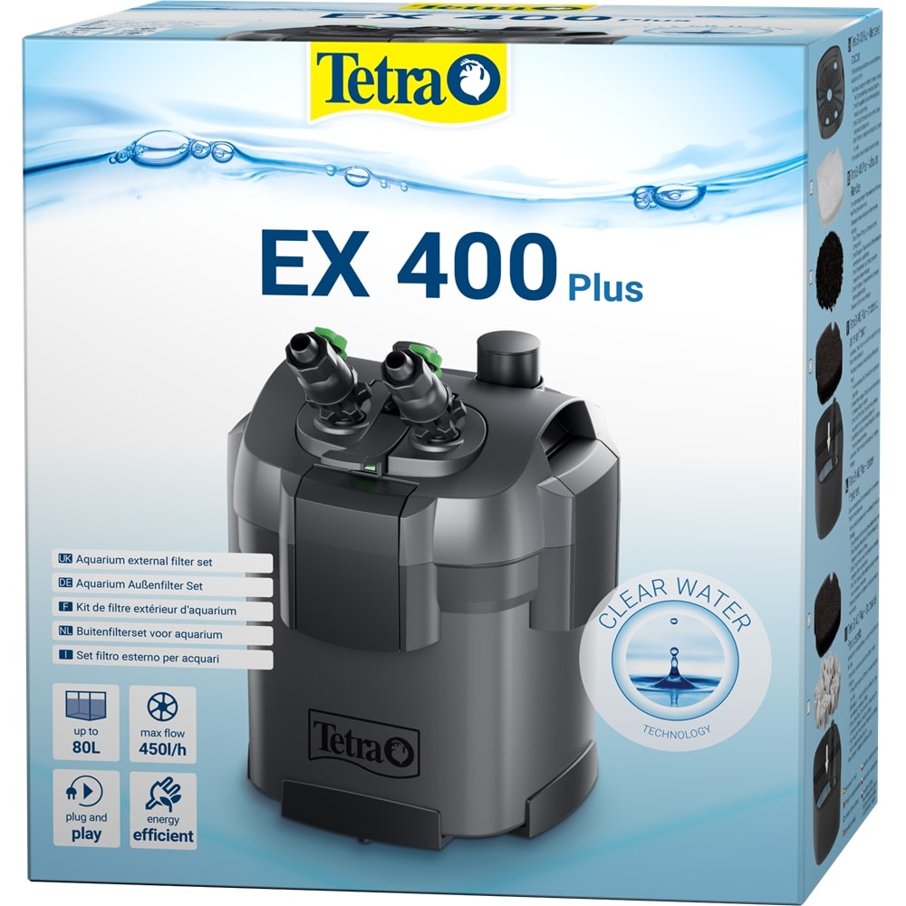 TETRA EX 400 Plus filtre externe 400 L/h performant et prêt à l\'emploi pour aquarium de 10 à 80 L