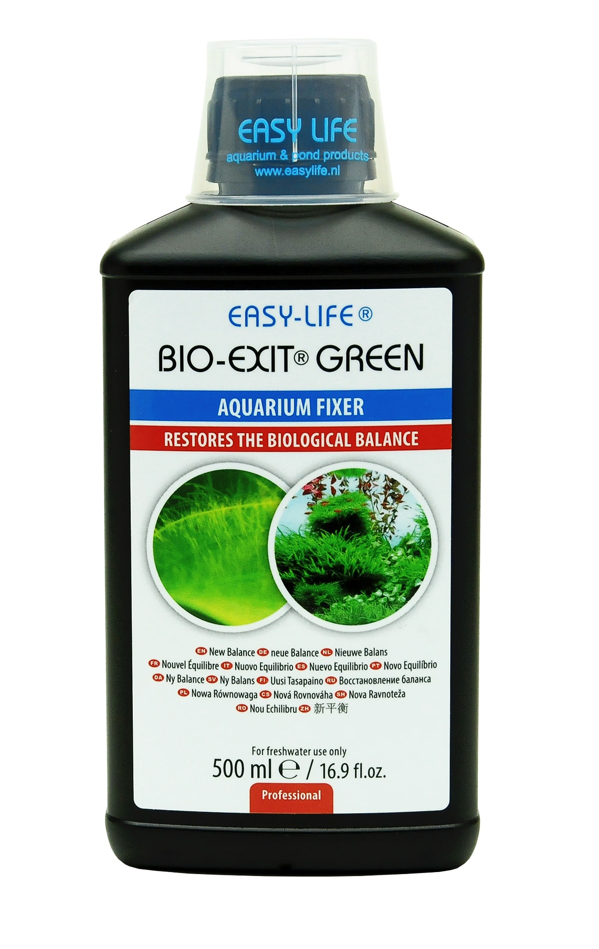 EASY-LIFE Bio-Exit Green 500 ml traitement de rééquilibrage biologique pour aquarium d\'eau douce