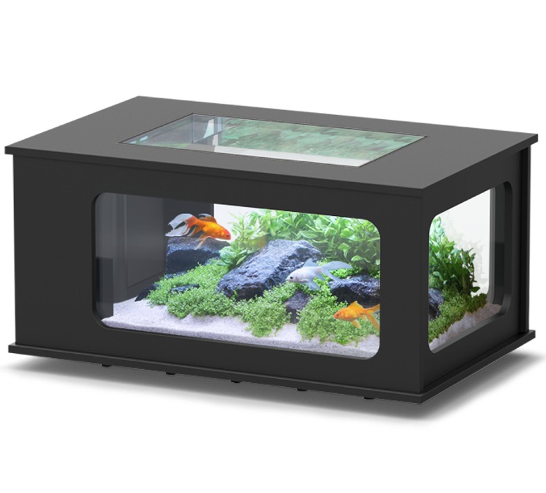 AQUATLANTIS AquaTable Noir 100 x 63 cm aquarium 177 L type table basse tout équipé