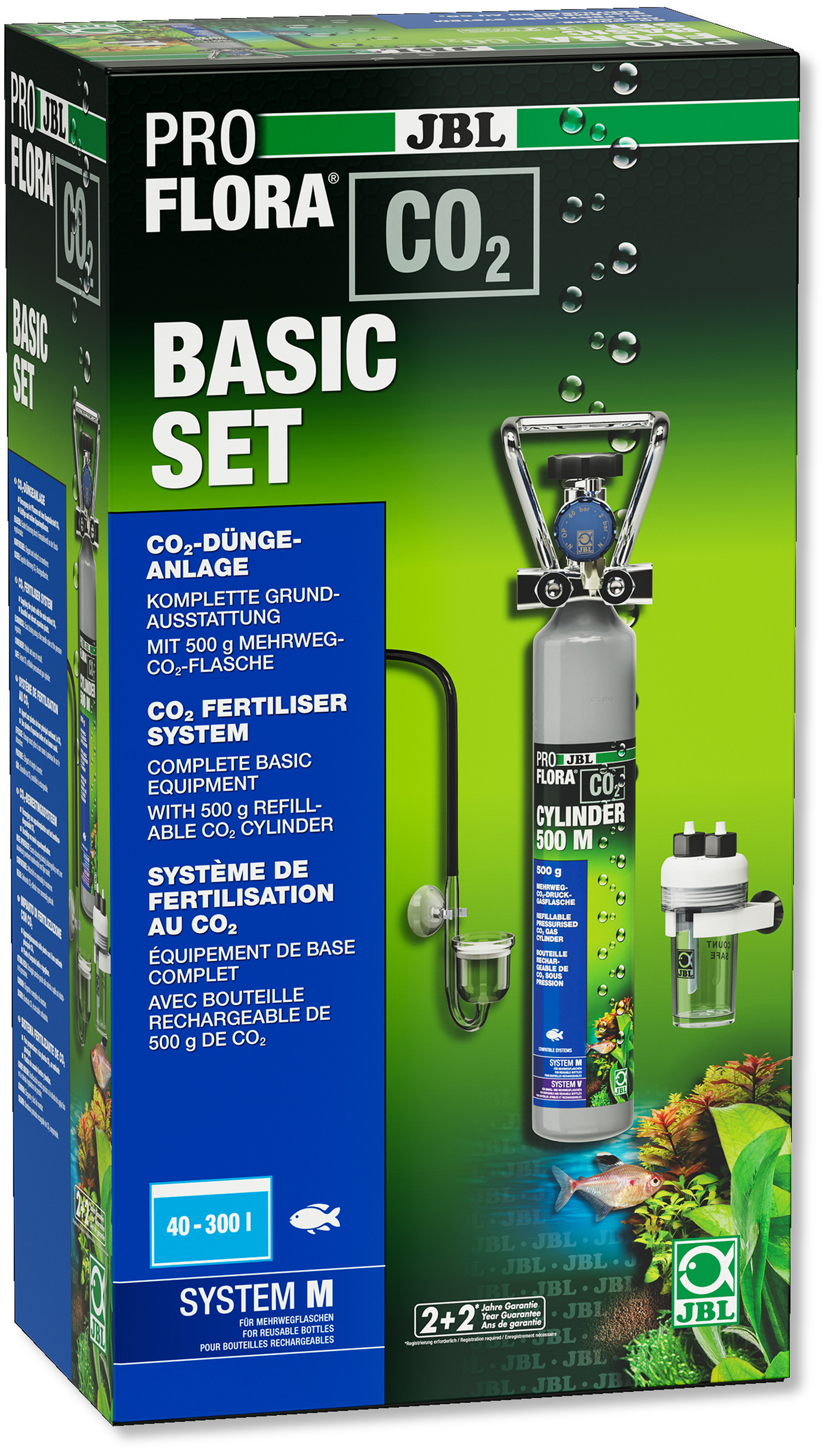 JBL ProFlora CO2 Basic Set M kit CO2 avec bouteille rechargeable 500 gr. pour aquarium de 40 à 300L