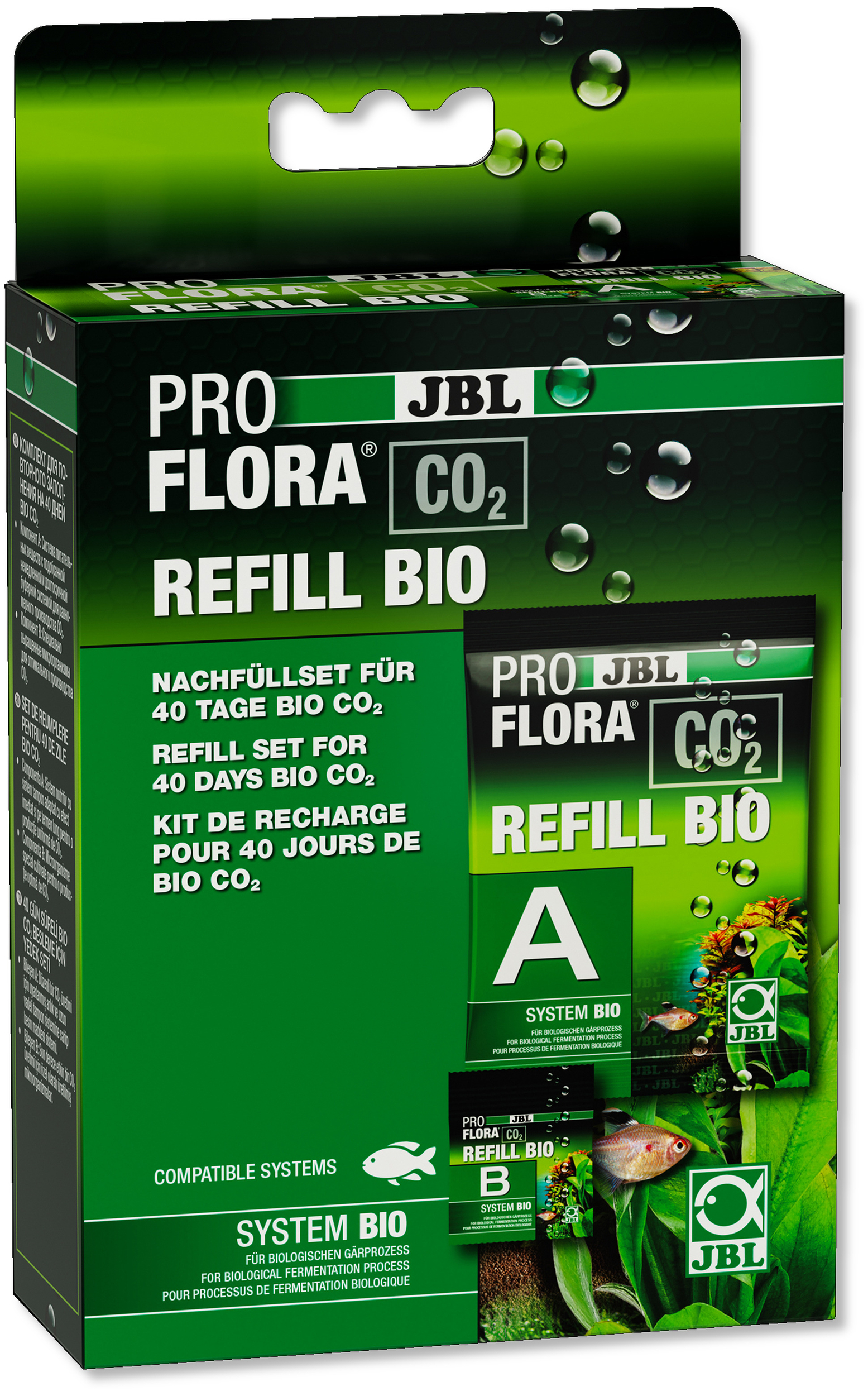 JBL ProFlora CO2 Refill Bio recharge pour kits CO2 de la gamme Bio pour aquarium de 30 à 80 L