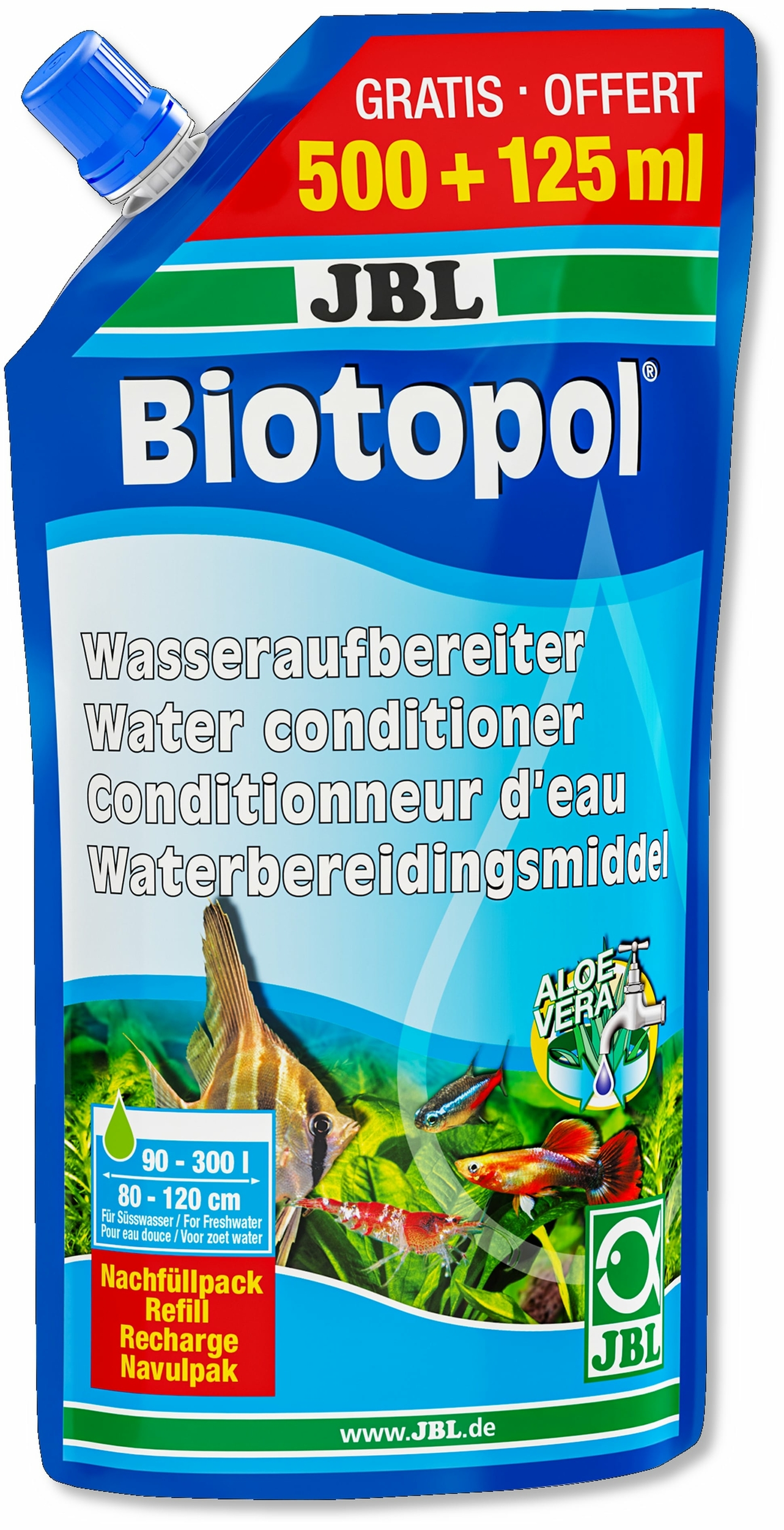 JBL Biotopol Recharge 500ml + 125ml GRATUIT conditionne l\'eau de votre aquarium d\'eau douce