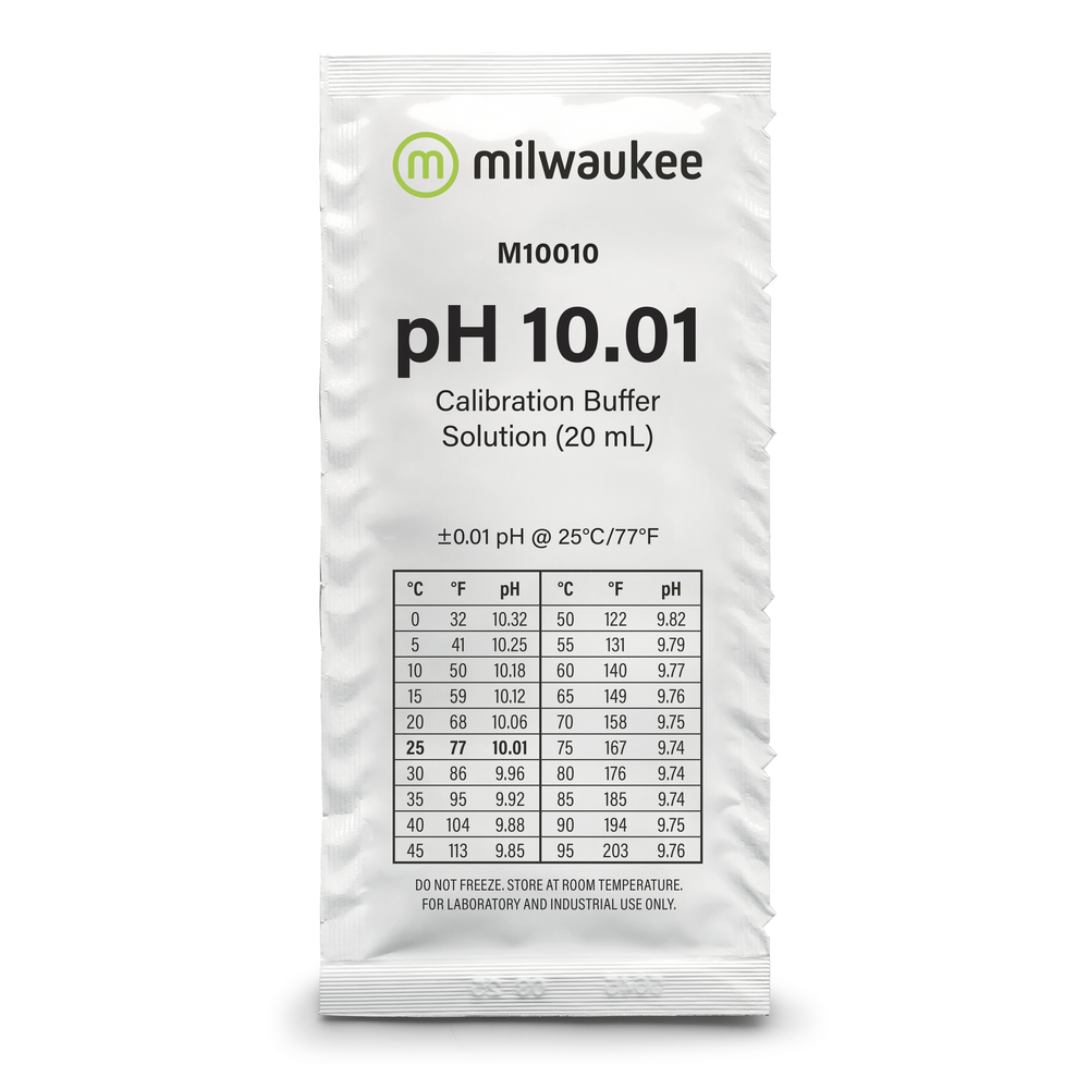 MILWAUKEE Solution d\'étalonnage pH 10.01 20 ml pour électrodes pH et pH-mètre toutes marques