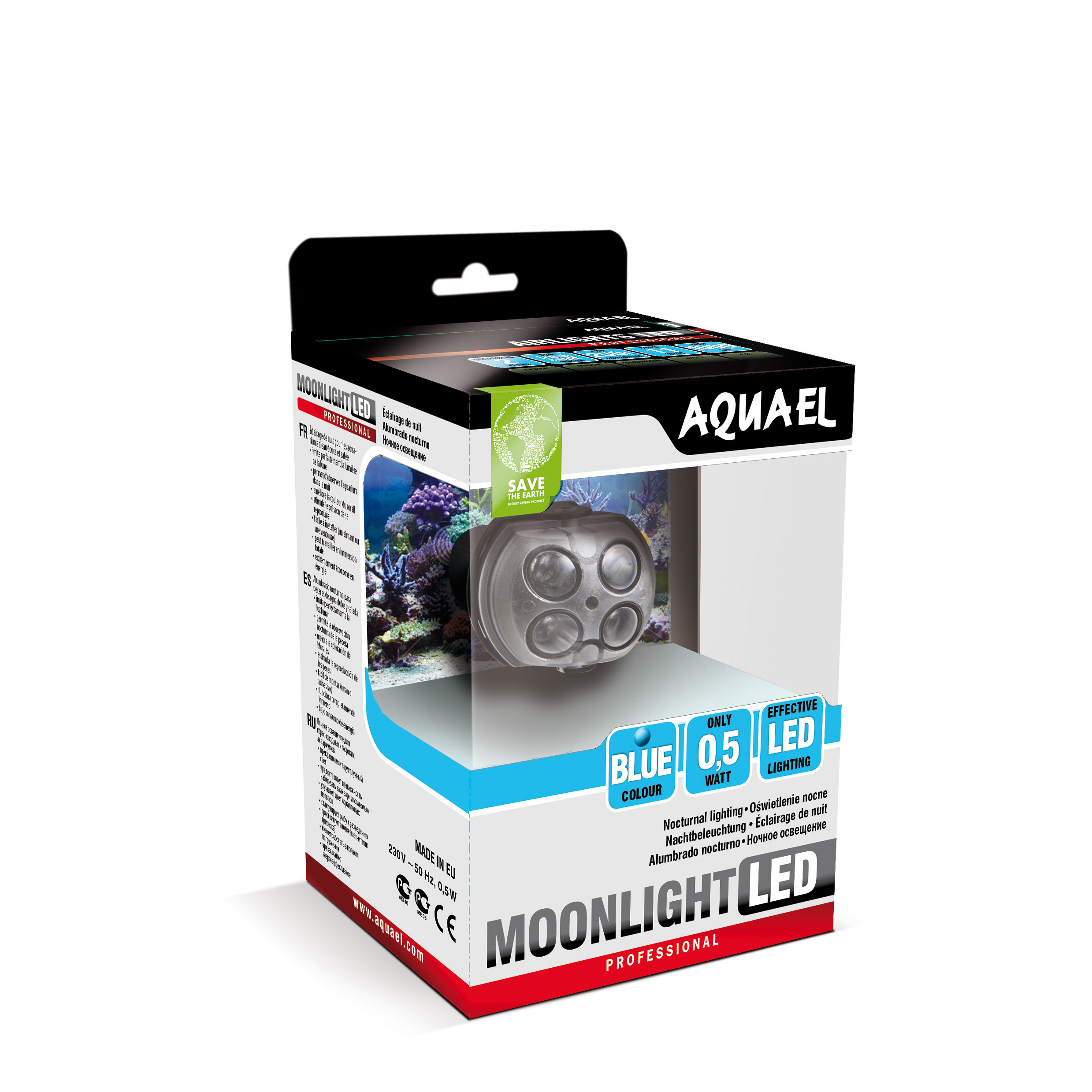 AQUAEL MoonLight LED spot lumière lunaire Bleu 1W submersible et décoratif pour aquarium