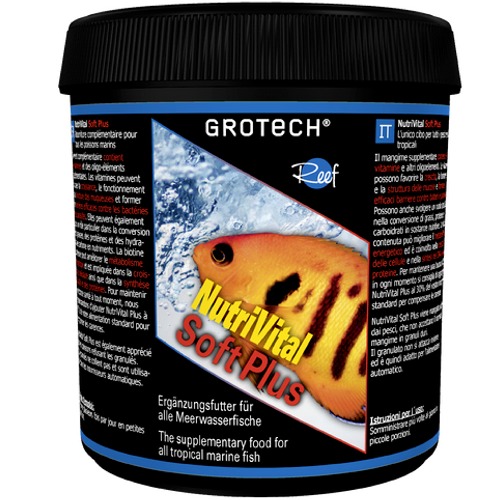 GROTECH NutriVital Soft Plus 1,8 mm 175 gr nourriture en complémentaire en granulées ultra-vitaminée pour poissons marins de taille moyenne