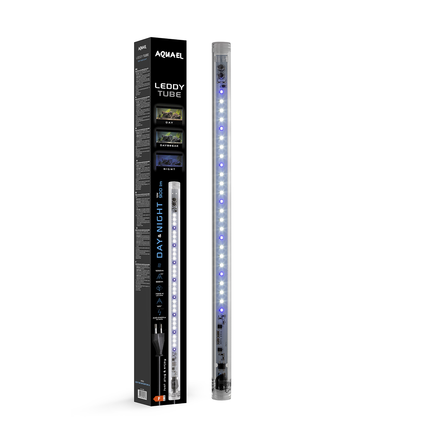 AQUAEL Leddy RetroFit 2.0 Day & Night Sunny 7W tube d\'éclairage LEDs 7000°K pour remplacement tube T8 15W 45 cm