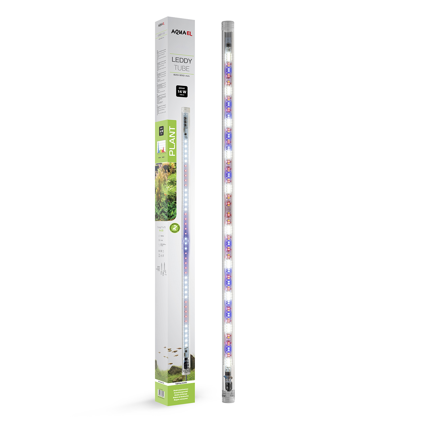 AQUAEL Leddy RetroFit 2.0 Plants 14W tube d\'éclairage LEDs 9000°K pour remplacement tube T8 30W 90 cm ou T5 39W 85 cm