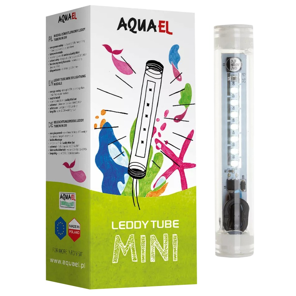 AQUAEL Leddy Tube Mini 3W Eau Douce lampe led 6500°K pour aquarium Leddy Mini Creative Set